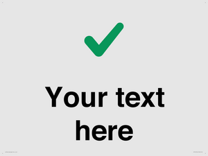 Custom plain background, green tick sign